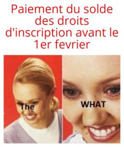 droits inscription impayés